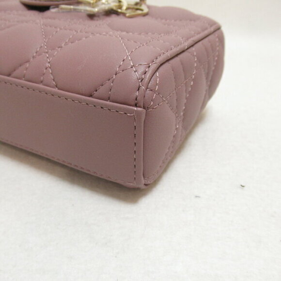 Dior Lady Dior Tote Bag Lambskin Sheepskin Purple Lavender - Picture 7 of 9